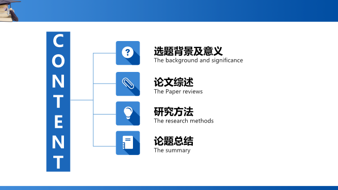 蓝色简洁毕业答辩PPT模板